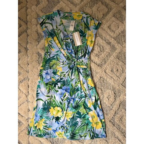 Tommy Bahama NWT Clara Seaside Blooms Mini Wrap Dress In Blue Sz M - Picture 9 of 9
